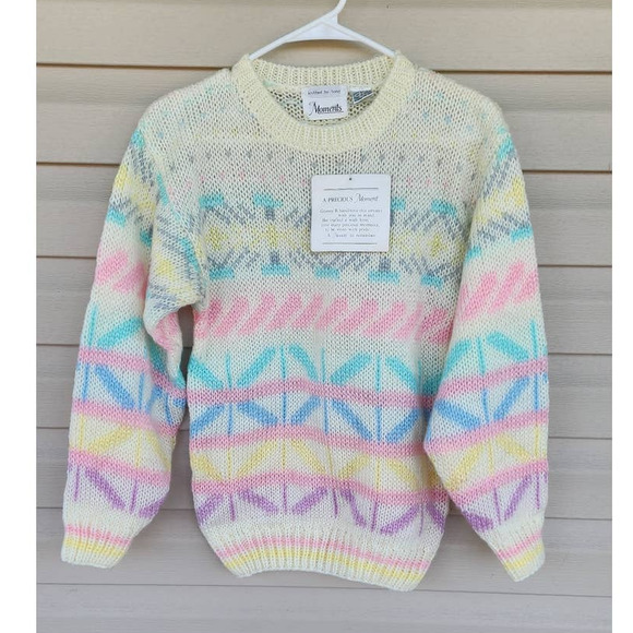NWT Deadstock Vintage Sweater Grandma Sweater Ski‎ Holiday Winter Small - Picture 1 of 5